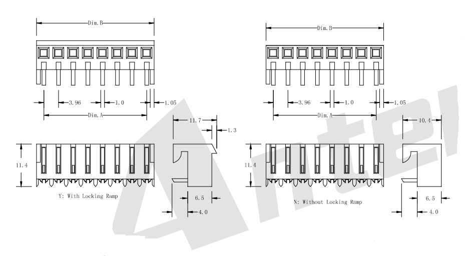 AW3964R-XP-X 3,96 mm 90 ° Wafer Connector-serie