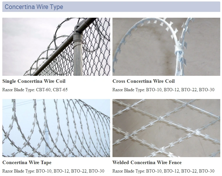 PVC Coated Security Concertina Razor Barbed Wire