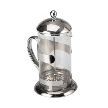 Silver Heat-resstant Glass French Press Coffee Kettle