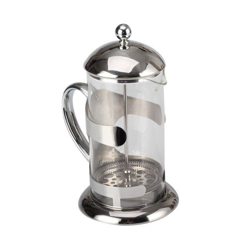 Silber hitzebeständiges Glas French Press Coffee Kettle