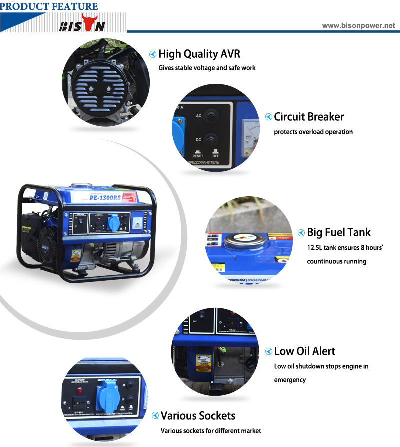 BISON(CHINA) BS1500 850W Experienced Supplier Home Use Portable Gasoline Generator Manual