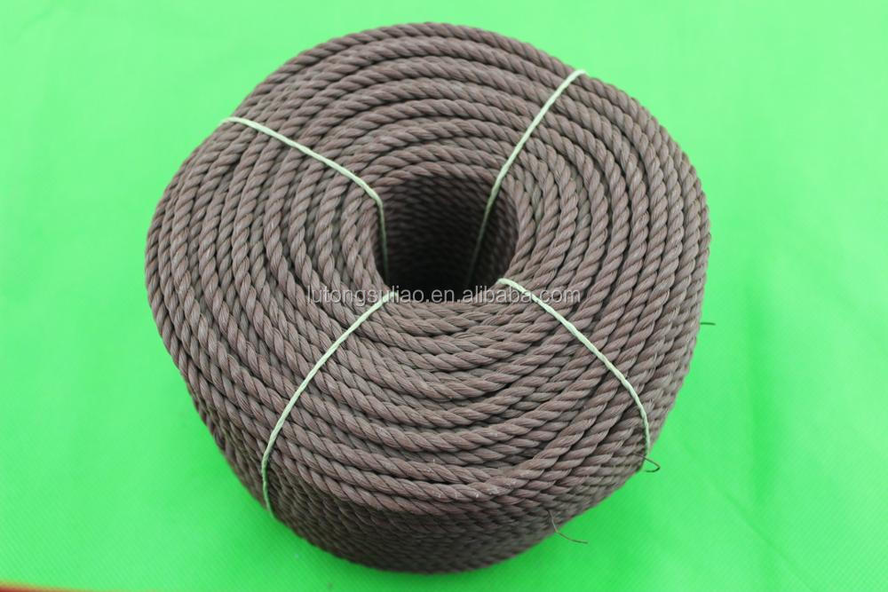 Recycled material Black color 3mm*200yds/coil pe pp 3-strands twisted rope