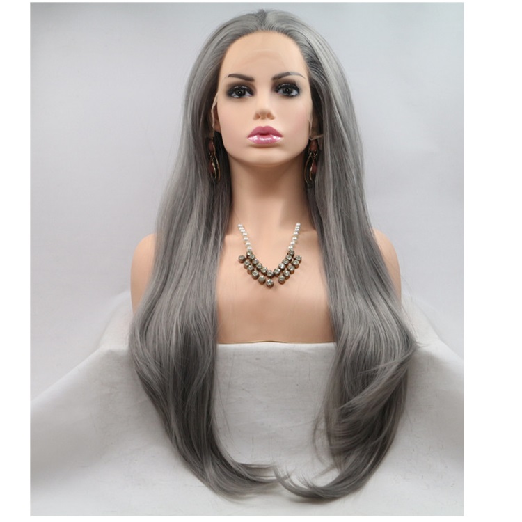 Highlight Colored Synthetic Hair Closure Wig Vendors Transparent Lace Wigs