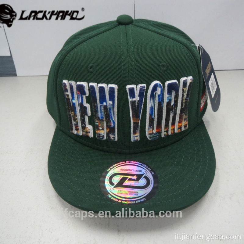 Berretto piatto hiphop snapback grigio ricamo 3D