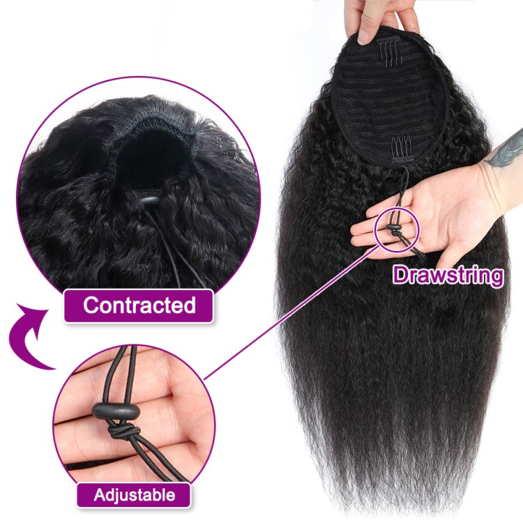 Wholesale Drawstring Ponytail Hair Extension Raw Virgin Brazilian Wrap Around Human Hair Ponytail