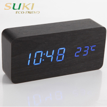 Wholesale wooden clock bamboo clock led clock