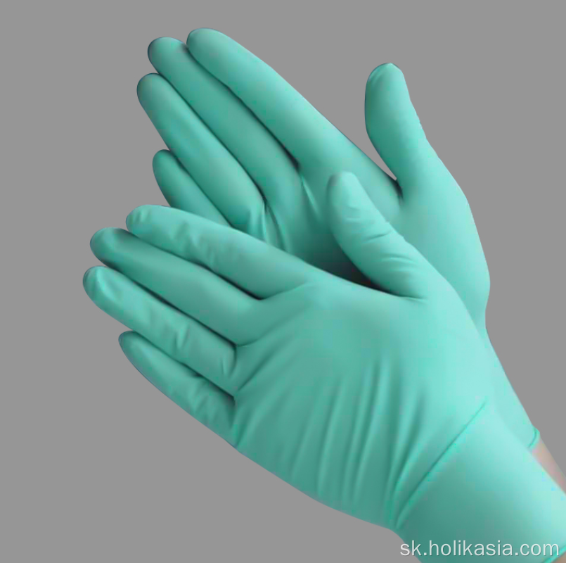 12 -palcové rukavice Latex Inspection Rukavice nakladateľné zelené