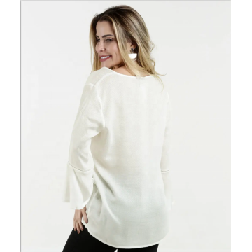 Neueste Design Damen Long Flare Sleeve Shirts