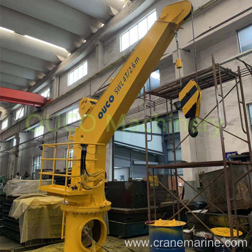 Electric crane with marine standard 4T2.6M Pedestal fixed Boom Deck Crane on Ship