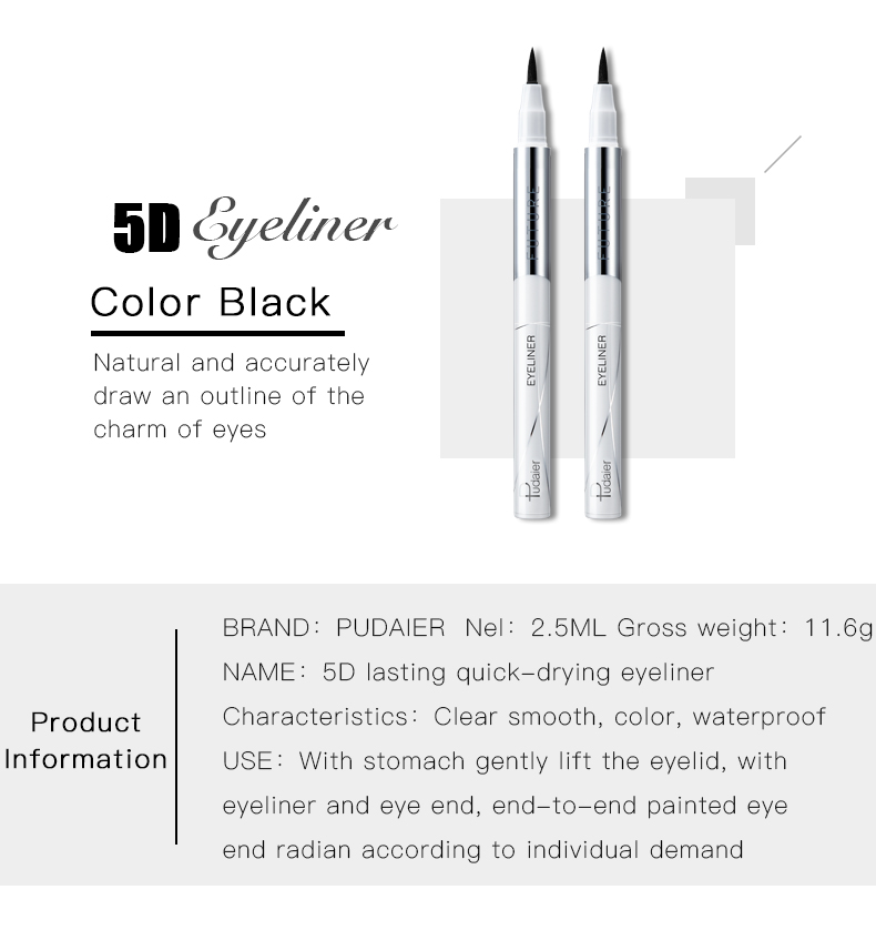 Waterproof and Smudge Proof Liquid Eyeliner 12 hour Eye Gel Makeup Black Private Label Eye Pen