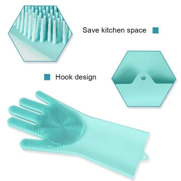 Gants en silicone avec brosse de nettoyage