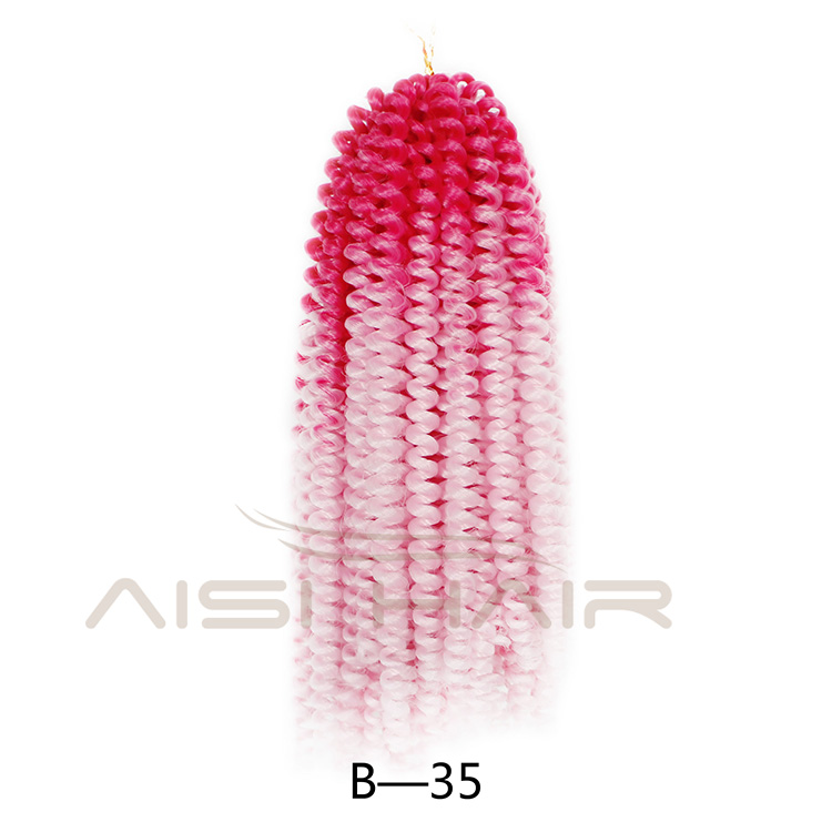 Aisi Hair Spring Twist Crochet Braids Ombre Braiding Hair 8 Inch Synthetic Hair Extensions Braids Curly Twists Fluffy