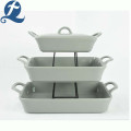 Ceramic bakeware porcelain solid color baking dish set