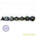 Bescon Starry Night Dice Set Series, 7pcs Polyhedral RPG Dice Set of MIDNIGHT, Tinbox Set