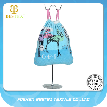 Folding backpack beach towel bag