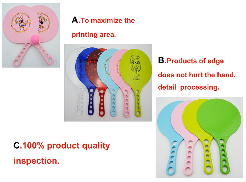 OEM 어린이 플라스틱 PP 비치 라켓이 공과 로고 인쇄
