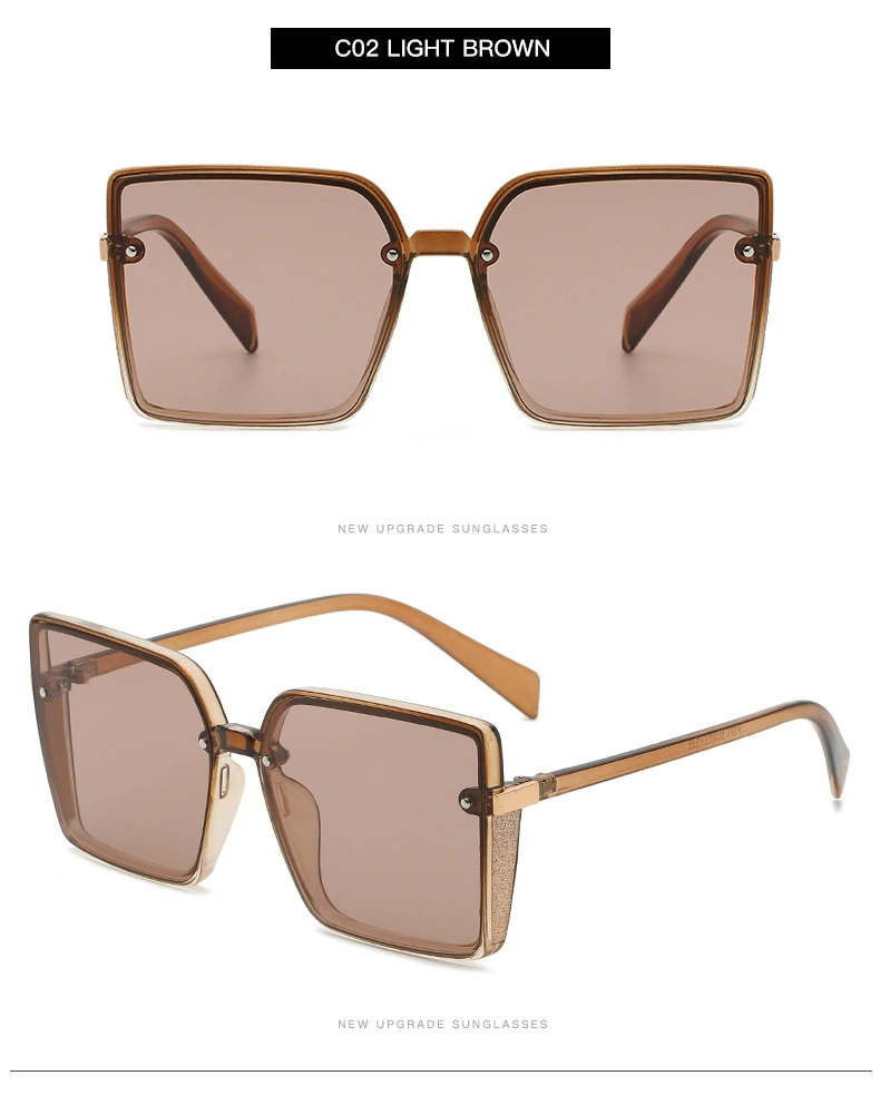 Retro Large Box Square Sunglasses for Men Women Sunscreen