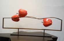 resin and metal mixed material sculpture