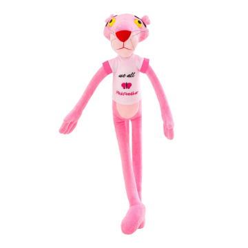 Wholesale popular cute girls plush material cloth design pink panther stuffed toy