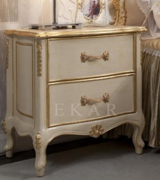 Antique Wood Bedroom Furniture Rococo Nightstand