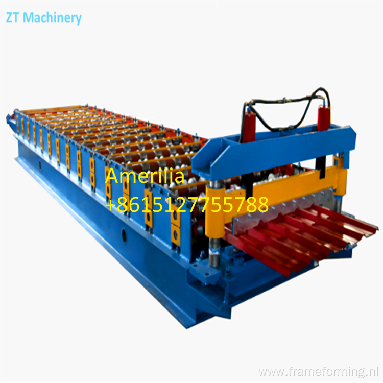 Trapezoidal shape roof sheet roll forming machine