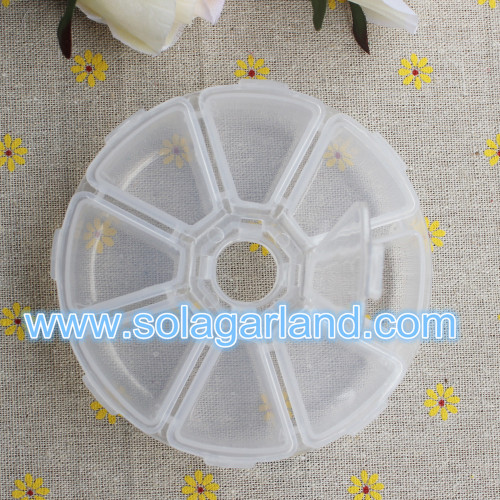 7/8 Grid Clear Plastic Round Jewelry Bead Organizer Box Storage Container Case