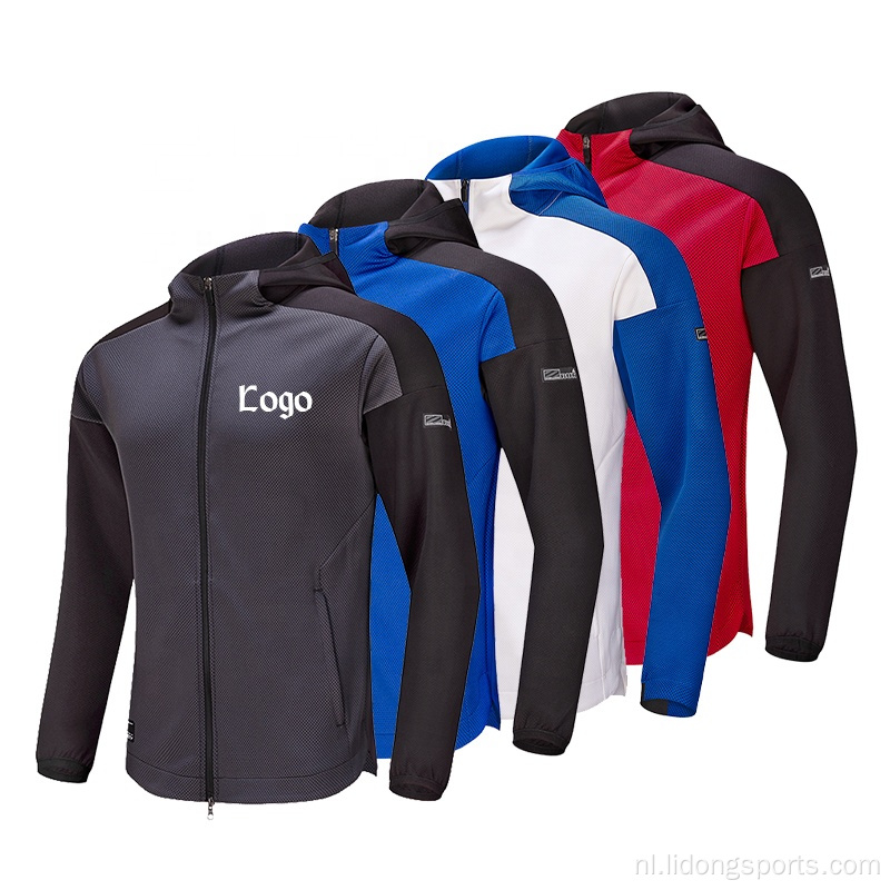 Aangepaste heren gewoon gym unisex hoodie jas