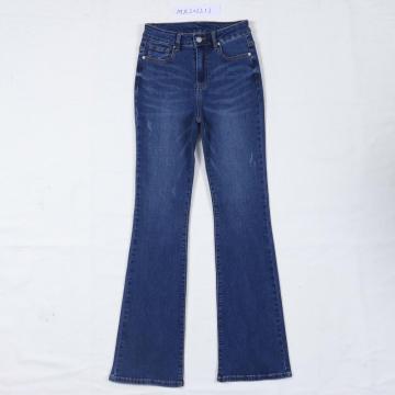 Dames bootcut jeans katoen slank laars denim