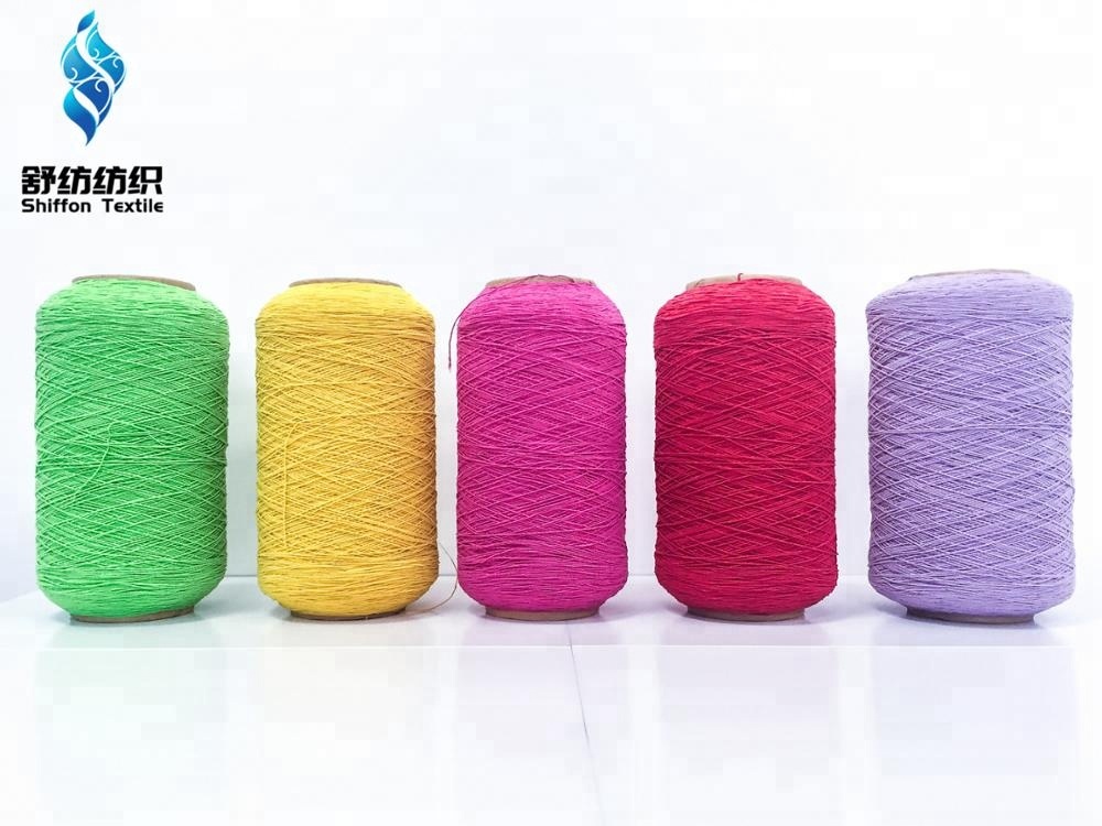 Mode polyester stickargarn; spandex/ lycra polyester dubbel gummitäck garn