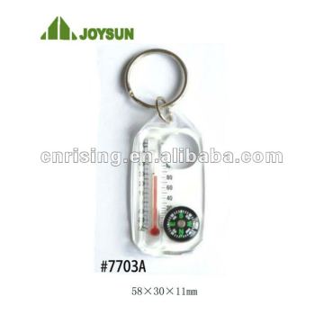Keyring compass with thermometer (item#7703A)