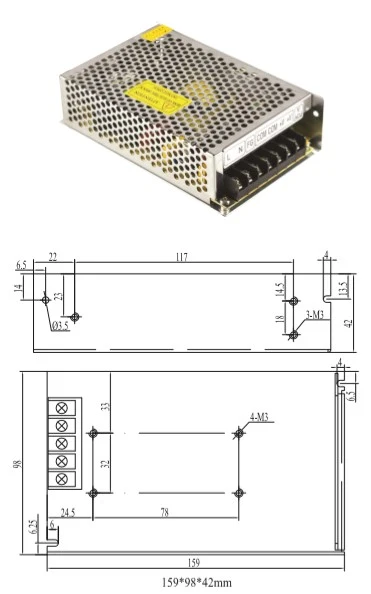 12V 24V 36V 70W Single Output Switching Power Supplfor LED Display Screen