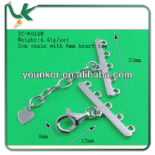 925 Silver 5 Row lock clasp for rope bracelet