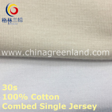 Одиночная рубашка Джерси с хлопчатобумажной вязальной тканью для одежды (GLLML418)