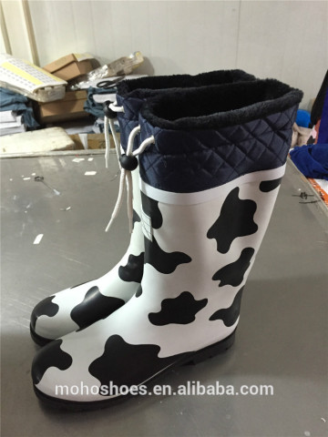 Warm rain boots manufacturer for women wholesale zebra rain boots