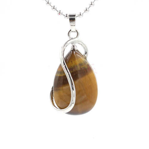 Natural Gemstone Waterdrop Chakra Charms Pendant