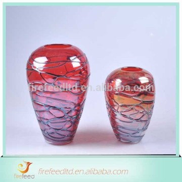 Fashion design large oval shape glass vase