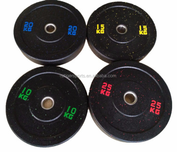 Black High-Temperature Rubber Bumper Weight Plate with Color Speckles
