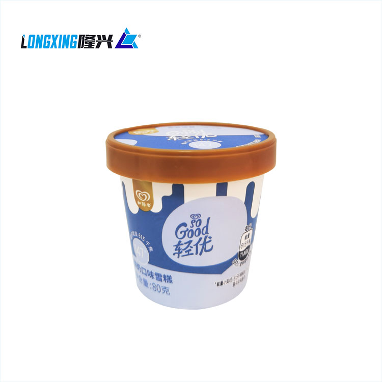 ice cream cup 5oz paper cup with custom IML plastic lid disposable frozen yogurt container ice cream packaging