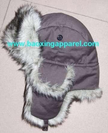 cotton faux fur Ushanka hat