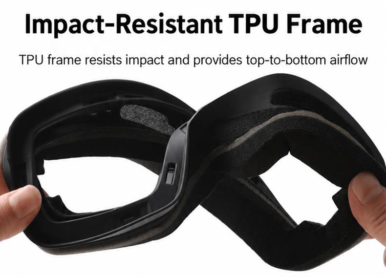 Dual-Layer Anti-Fog Spherical Ski Goggles ME2196-Impact-Resistant TPU Frame Dual-Layer Anti-Fog Spherical Ski Goggles ME2196-Impact-Resistant TPU Frame
