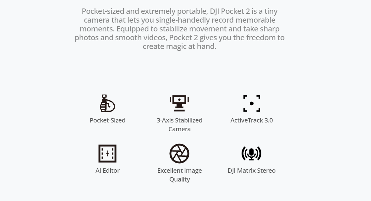 New original DJI Pocket 2 Creator Combo 3-axis Handheld 1/1.7-inch sensor 64MP Images camera for YouTube TikTok Video Vlog