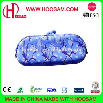 logo printed silicone sunglasses pouch/glasses bag