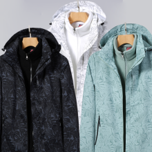 Unisex Waterproof Hooded Windproof Jacket with Zipper Pocket - Soft Black Red OEM