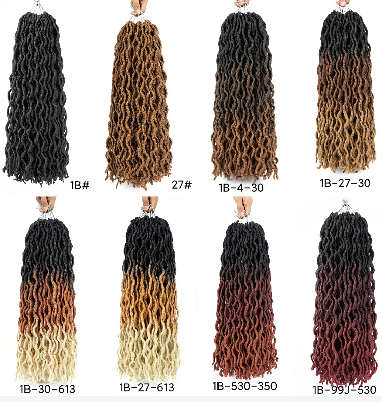 Gypsy Locs Crochet Braids Bohemian Locs Wavy Goddess Faux Locs Boho Synthetic Twist hair Dreadlock Braiding Hair
