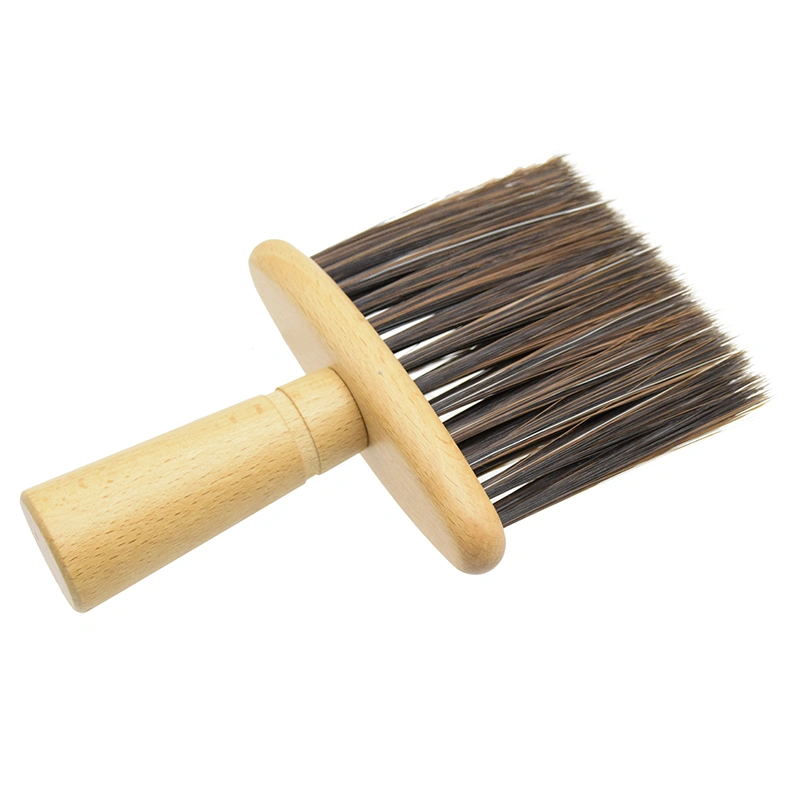 Salon Cleaning Brush Soft Hair Brush Hair Clean Cutting Shaving Neck Duster Round Wood Nylon