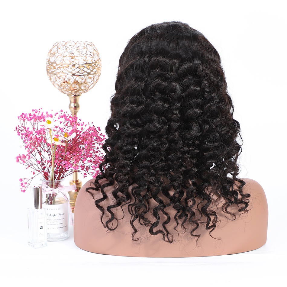 Malaysian Human Hair Wig Transparent Lace Loose  Deep Virgin Hair Brazilian Human Hair Wigs For Black Women