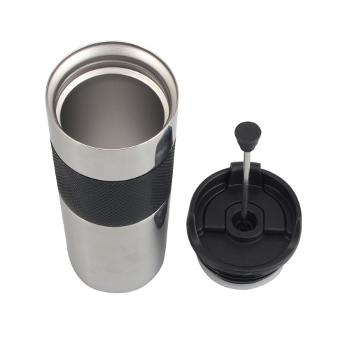 Stainless steel french press coffee mug