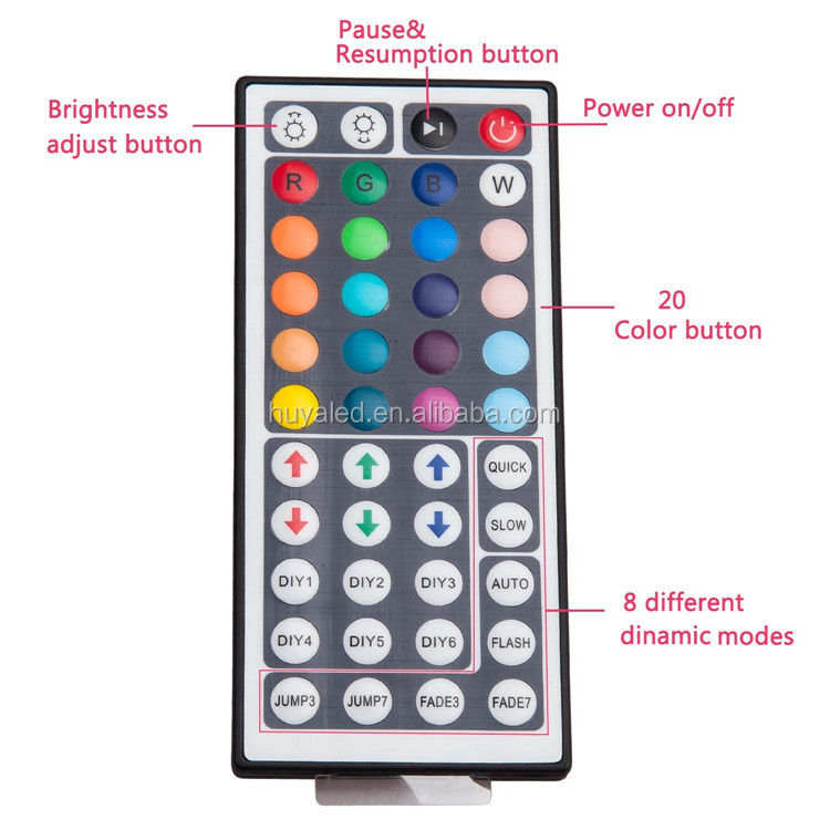 5050 Flexible Light Kit IP65 44 key IR remote controlled 5M 300LED 12V RGB LED strip with power adapter