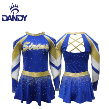 Blue and gold cheerleading outfits