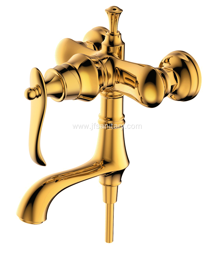 Exposed Brass Shower Mixer Valve Gold